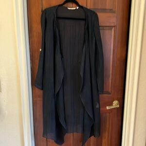 Soft Surroundings long black shear duster, size medium.
